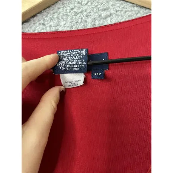 Tristan & Iseut Wrap Dress Small Knee Japanese Floral Red Ruffle Retro 70s Y2K - Picture 5 of 16